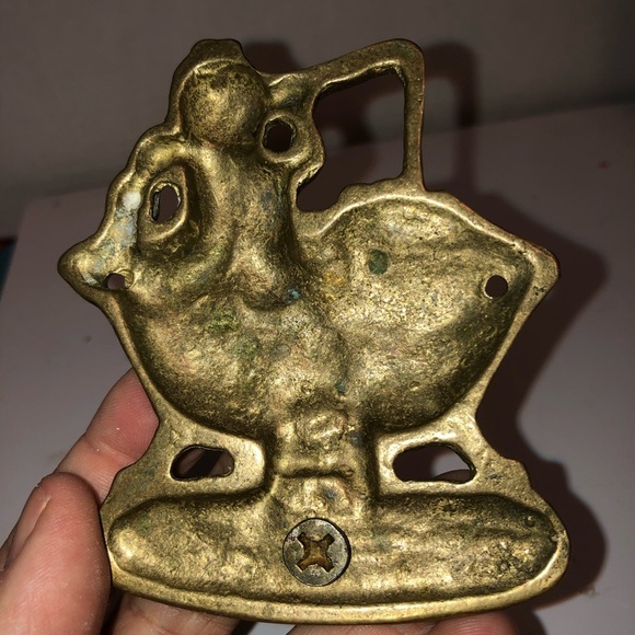 Vintage brass hook with boy fishing in a claw tub bath- 4” by 3” - preloved. - Picture 3 of 6